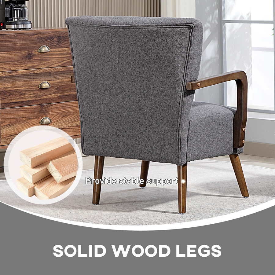 Image 919883_ALTMORE4.jpg, Product 919-883 / Price $139.99, HOMCOM Accent Chair, Linen Fabric Armchair with Wooden Legs from HOMCOM on TSC.ca's Home & Garden department
