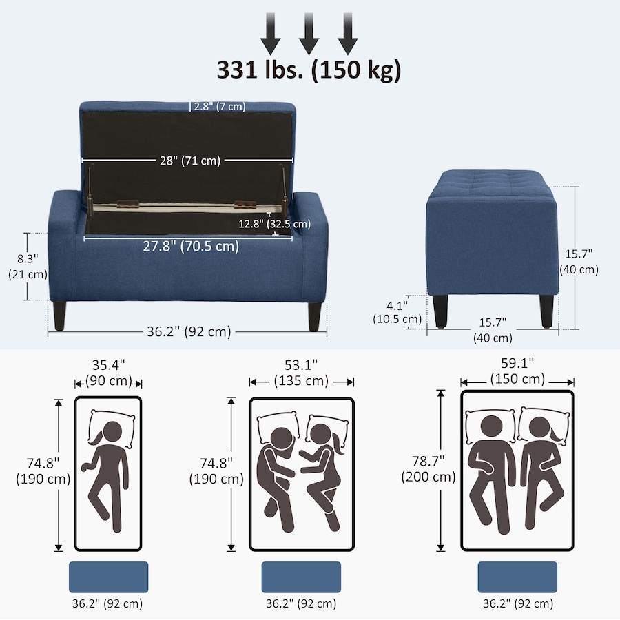 Image 919886_ALTMORE43.jpg, Product 919-886 / Price $129.99 - $149.99, HOMCOM Storage Bench, Ottoman Bench with Flip Top from HOMCOM on TSC.ca's Home & Garden department