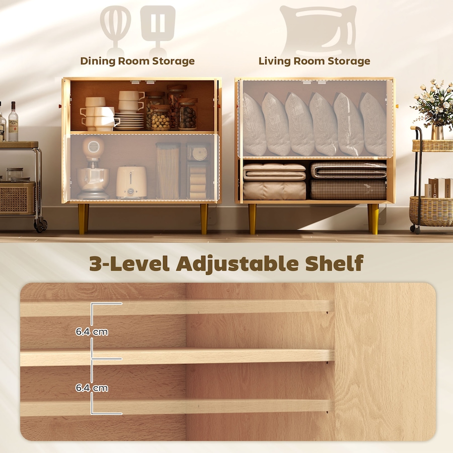 Image 919902_ALTMORE4.jpg, Product 919-902 / Price $114.99, HOMCOM 30" Modern Sideboard, Buffet Cabinet with Adjustable Shelf, Oak from HOMCOM on TSC.ca's Home & Garden department