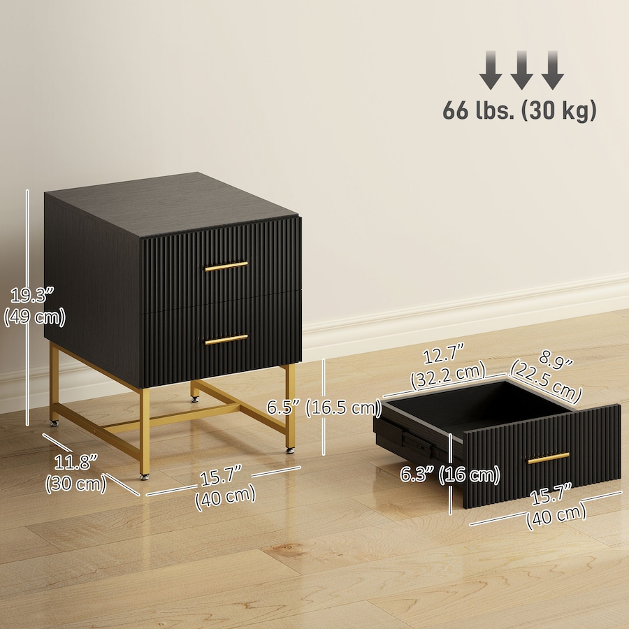 Image 919905_ALTMORE2.jpg, Product 919-905 / Price $152.99, HOMCOM Nightstands Set of 2 Bedside Tables with Drawers for Bedroom Black from HOMCOM on TSC.ca's Home & Garden department
