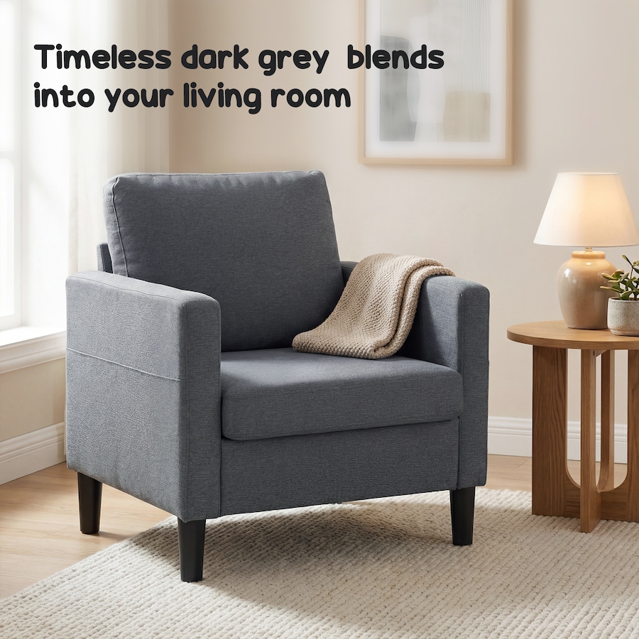 Image 919907_ALTMORE5.jpg, Product 919-907 / Price $173.99, HOMCOM Accent Chair Upholstered Armchair with Thick Padded Seat, Dark Grey from HOMCOM on TSC.ca's Home & Garden department