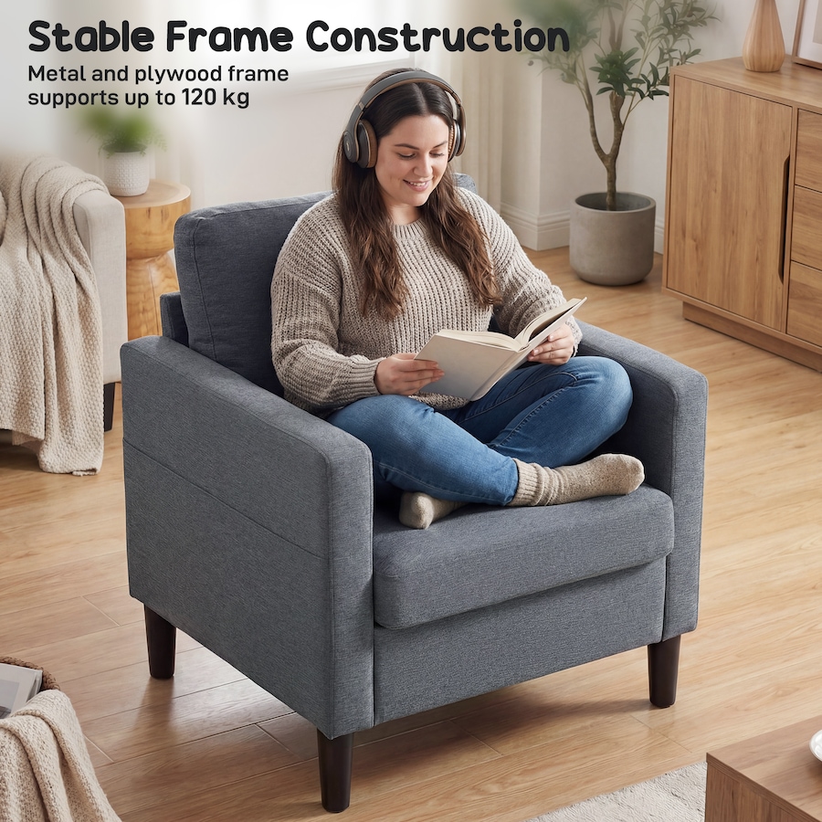 Image 919907_ALTMORE6.jpg, Product 919-907 / Price $173.99, HOMCOM Accent Chair Upholstered Armchair with Thick Padded Seat, Dark Grey from HOMCOM on TSC.ca's Home & Garden department
