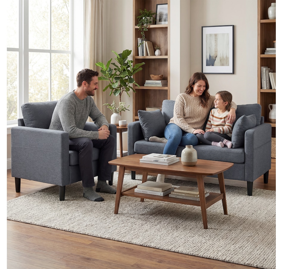 Image 919907_ALTMORE7.jpg, Product 919-907 / Price $189.99, HOMCOM Accent Chair Upholstered Armchair with Thick Padded Seat, Dark Grey from HOMCOM on TSC.ca's Home & Garden department