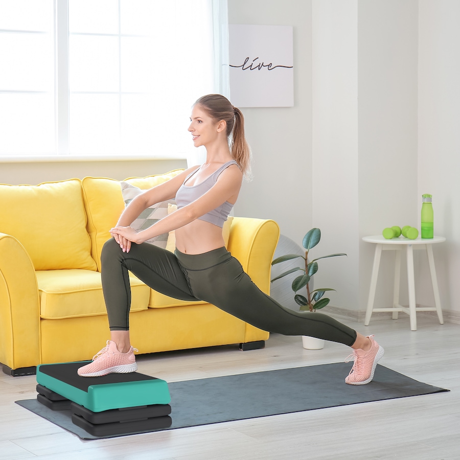 Image 921568_ALTMORE1.jpg, Product 921-568 / Price $64.99, Soozier Adjustable Aerobic Stepper, 3-Level with Risers 4", 6", 8", Green from Soozier on TSC.ca's Health & Fitness department