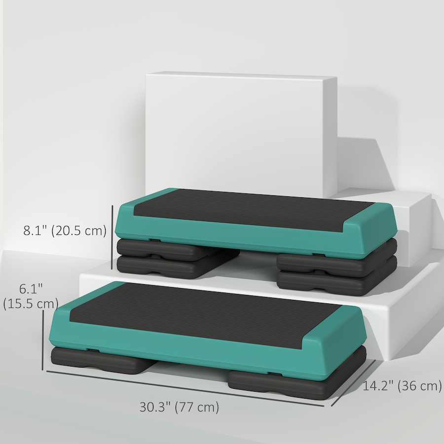 Image 921568_ALTMORE2.jpg, Product 921-568 / Price $64.99, Soozier Adjustable Aerobic Stepper, 3-Level with Risers 4", 6", 8", Green from Soozier on TSC.ca's Health & Fitness department