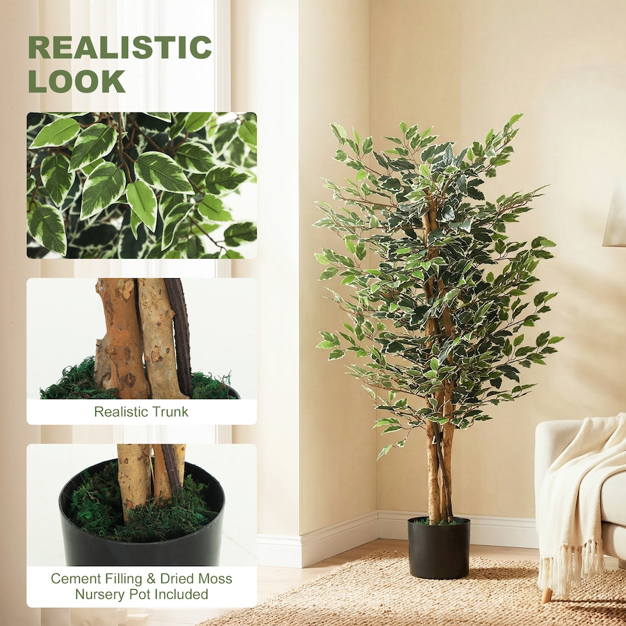 Image 921572_ALTMORE3.jpg, Product 921-572 / Price $76.99, HOMCOM 4.3FT Artificial Ficus Tree for Indoor Decoration from HOMCOM on TSC.ca's Home & Garden department