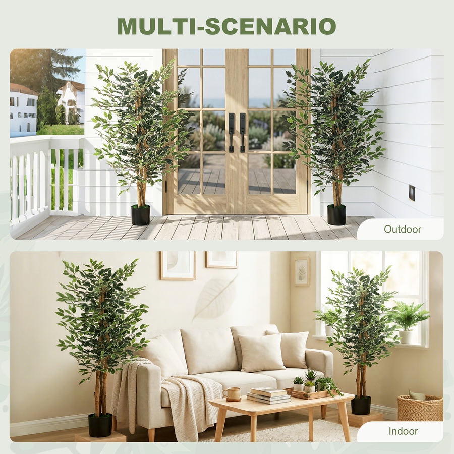 Image 921572_ALTMORE4.jpg, Product 921-572 / Price $76.99, HOMCOM 4.3FT Artificial Ficus Tree for Indoor Decoration from HOMCOM on TSC.ca's Home & Garden department