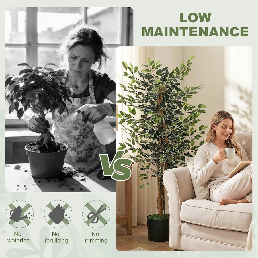 Image 921572_ALTMORE5.jpg, Product 921-572 / Price $76.99, HOMCOM 4.3FT Artificial Ficus Tree for Indoor Decoration from HOMCOM on TSC.ca's Home & Garden department