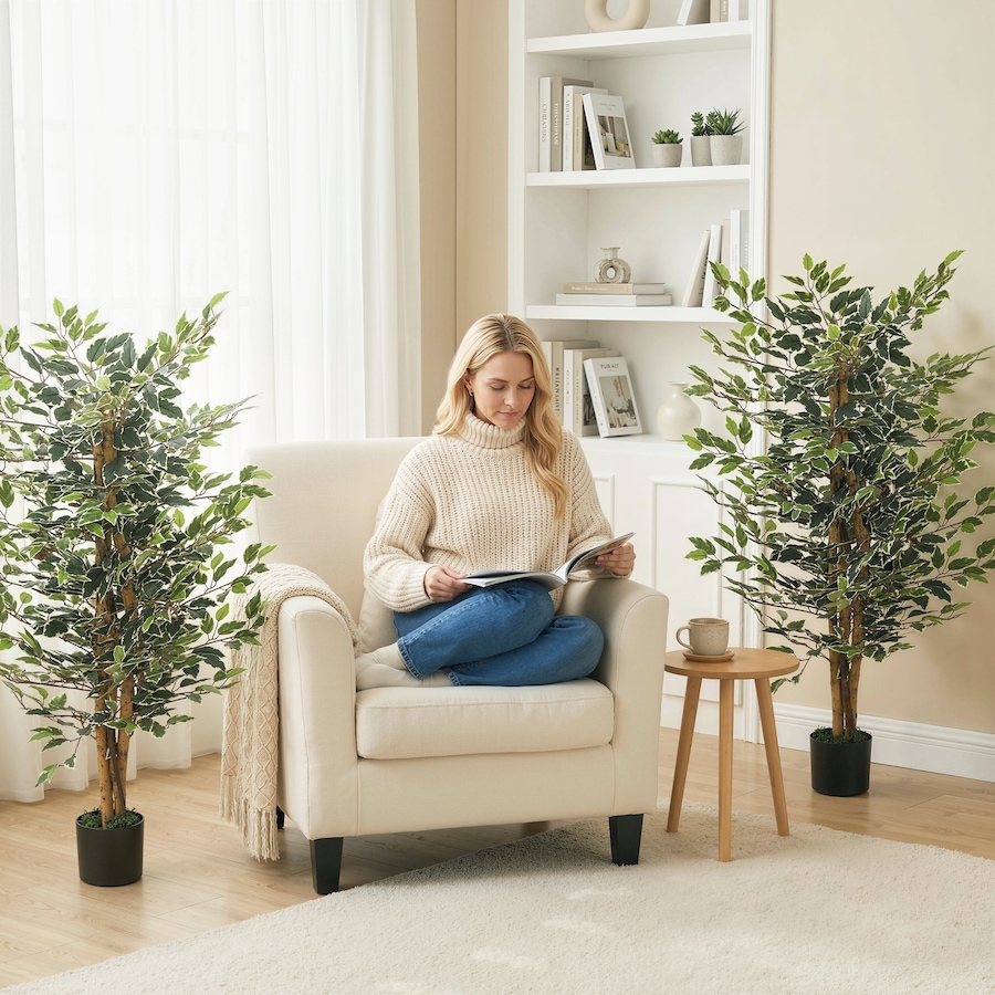 Image 921572_ALTMORE7.jpg, Product 921-572 / Price $76.99, HOMCOM 4.3FT Artificial Ficus Tree for Indoor Decoration from HOMCOM on TSC.ca's Home & Garden department