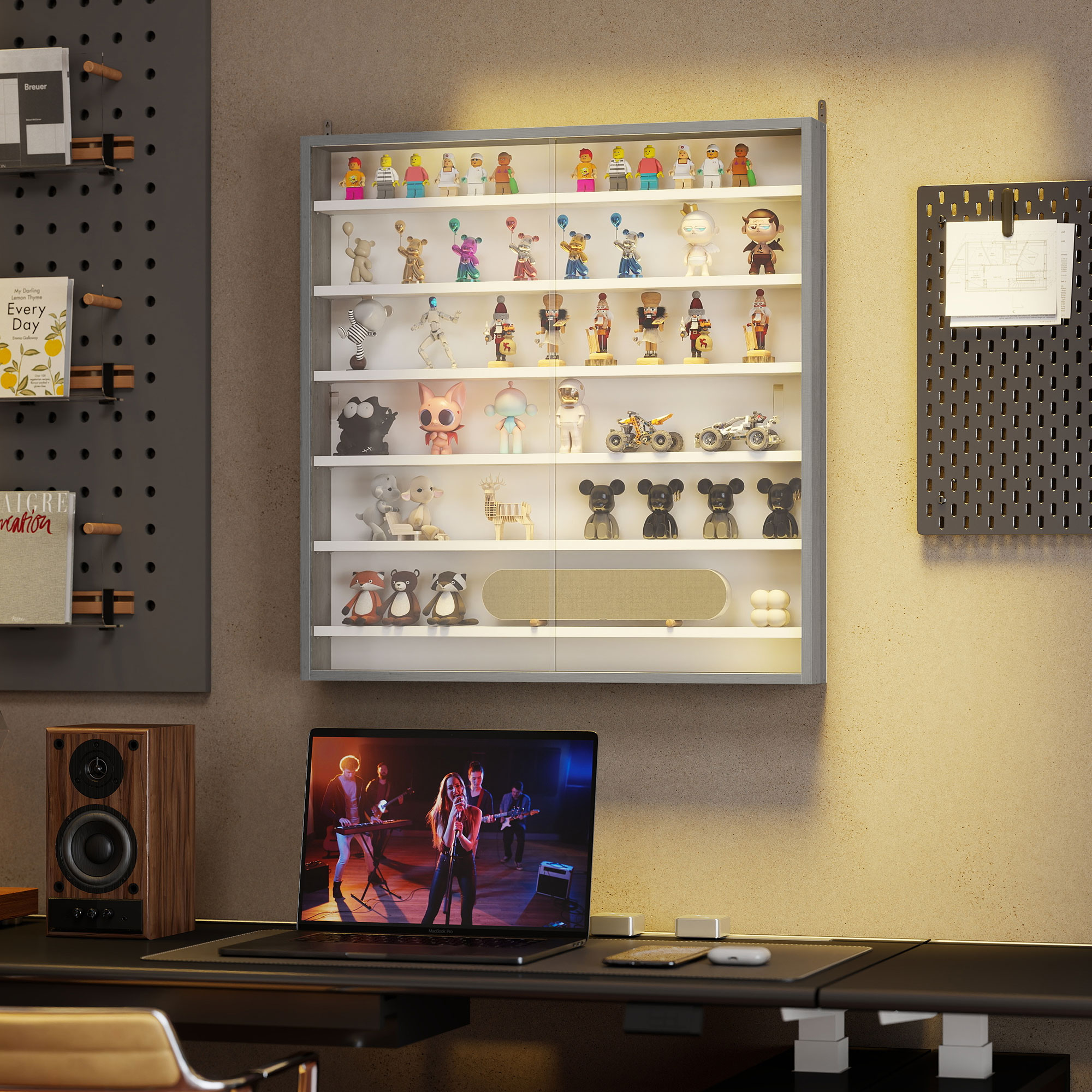 HOMCOM 7-Storey Wall Shelf Display Cabinet, Shot Glass Display