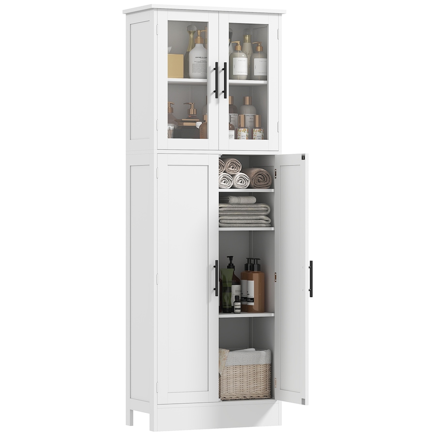 Image 921586.jpg, Product 921-586 / Price $184.99, HOMCOM Tall Bathroom Cabinet with Glass Doors, Freestanding Storage, White from HOMCOM on TSC.ca's Home & Garden department