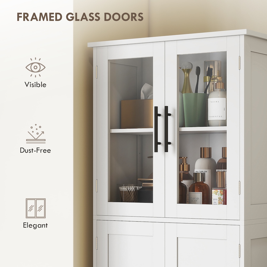 Image 921586_ALTMORE5.jpg, Product 921-586 / Price $184.99, HOMCOM Tall Bathroom Cabinet with Glass Doors, Freestanding Storage, White from HOMCOM on TSC.ca's Home & Garden department
