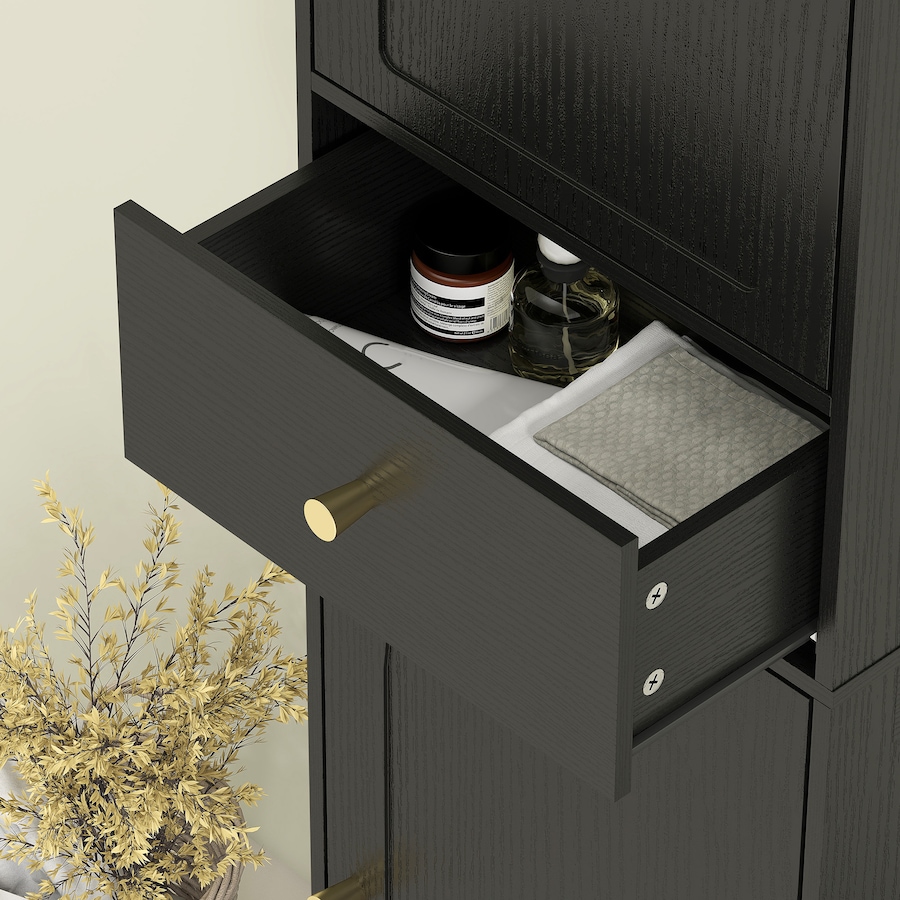 Image 921594_ALTMORE8.jpg, Product 921-594 / Price $128.74, HOMCOM Tall Bathroom Storage Cabinet Bathroom Cabinet with Doors Black from HOMCOM on TSC.ca's Home & Garden department
