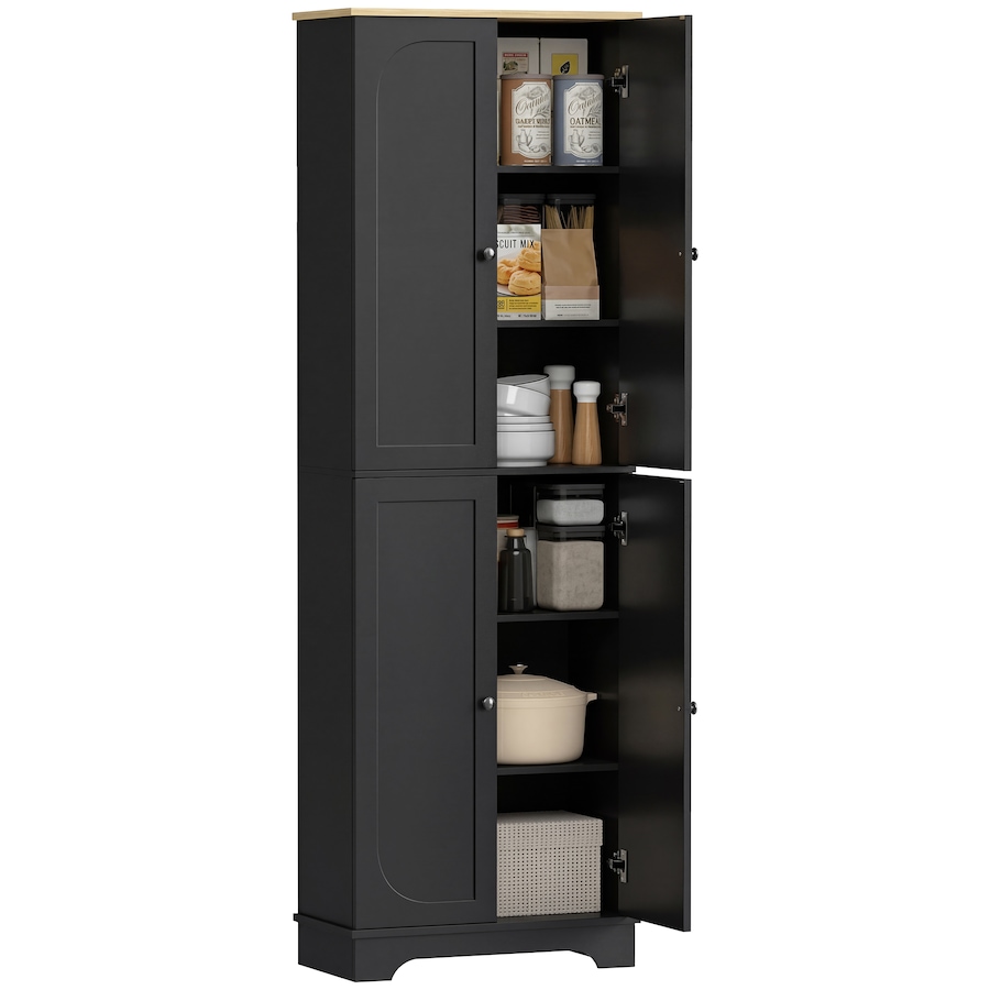 Image 921600.jpg, Product 921-600 / Price $194.99, HOMCOM 72" Tall Pantry Cabinet, Kitchen Pantry Cabinet with 4 Doors, Black from HOMCOM on TSC.ca's Home & Garden department