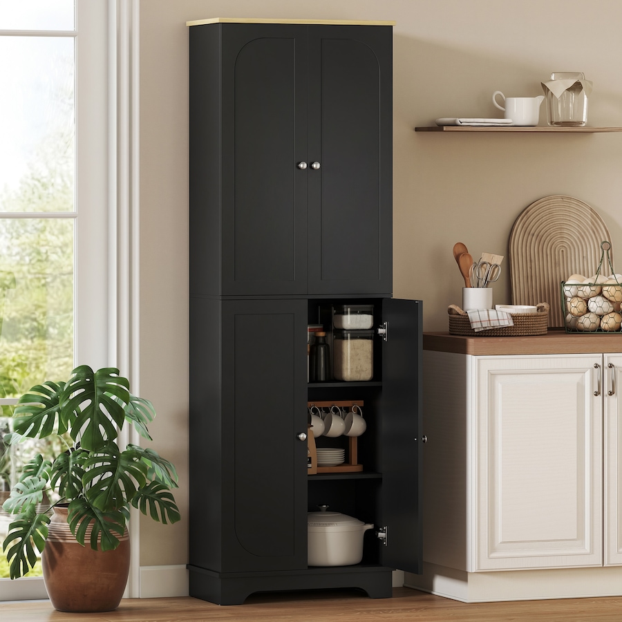 Image 921600_ALTMORE1.jpg, Product 921-600 / Price $194.99, HOMCOM 72" Tall Pantry Cabinet, Kitchen Pantry Cabinet with 4 Doors, Black from HOMCOM on TSC.ca's Home & Garden department
