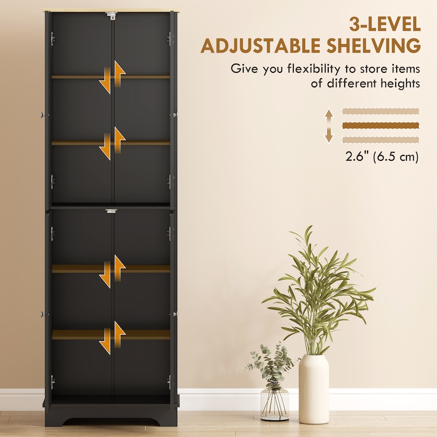 Image 921600_ALTMORE4.jpg, Product 921-600 / Price $194.99, HOMCOM 72" Tall Pantry Cabinet, Kitchen Pantry Cabinet with 4 Doors, Black from HOMCOM on TSC.ca's Home & Garden department