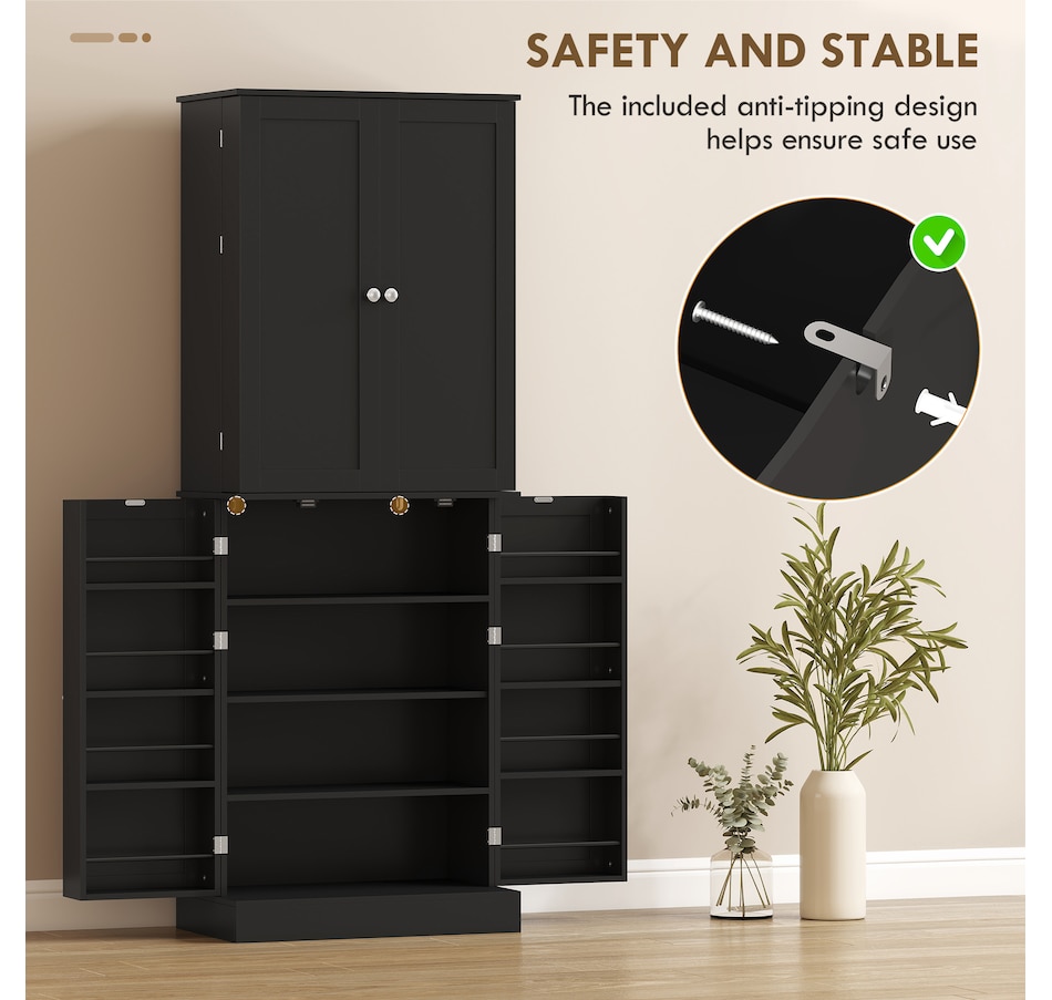 Image 921602_ALTMORE5.jpg, Product 921-602 / Price $249.99, HOMCOM 65" Kitchen Pantry Cabinet with Adjustable Shelves Spick Racks Black from HOMCOM on TSC.ca's Home & Garden department