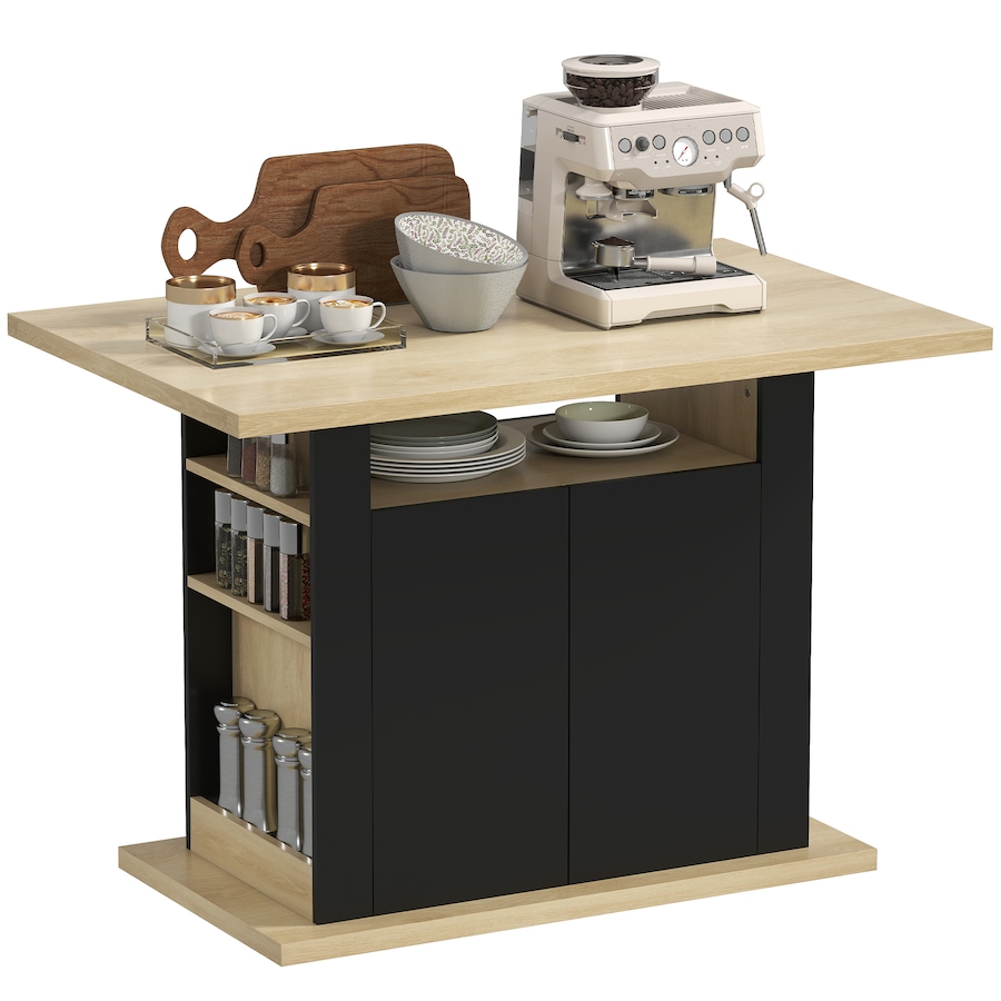 Image 921610.jpg, Product 921-610 / Price $194.99, HOMCOM Kitchen Island, Modern Dining Table with Storage Cabinet, Black from HOMCOM on TSC.ca's Home & Garden department
