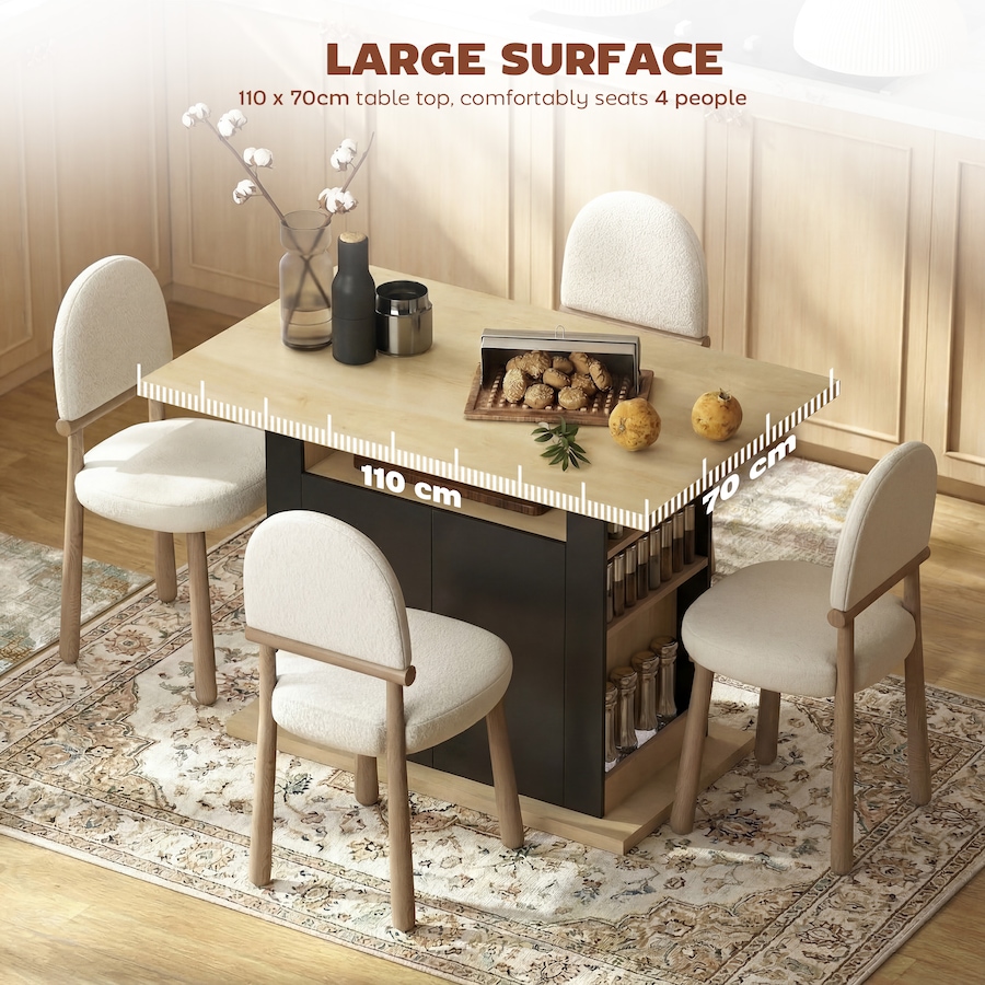 Image 921610_ALTMORE4.jpg, Product 921-610 / Price $194.99, HOMCOM Kitchen Island, Modern Dining Table with Storage Cabinet, Black from HOMCOM on TSC.ca's Home & Garden department