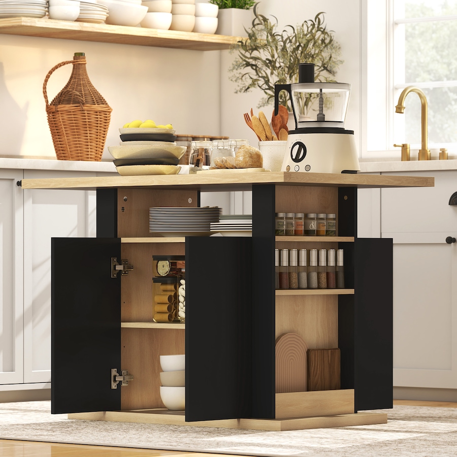 Image 921610_ALTMORE6.jpg, Product 921-610 / Price $194.99, HOMCOM Kitchen Island, Modern Dining Table with Storage Cabinet, Black from HOMCOM on TSC.ca's Home & Garden department