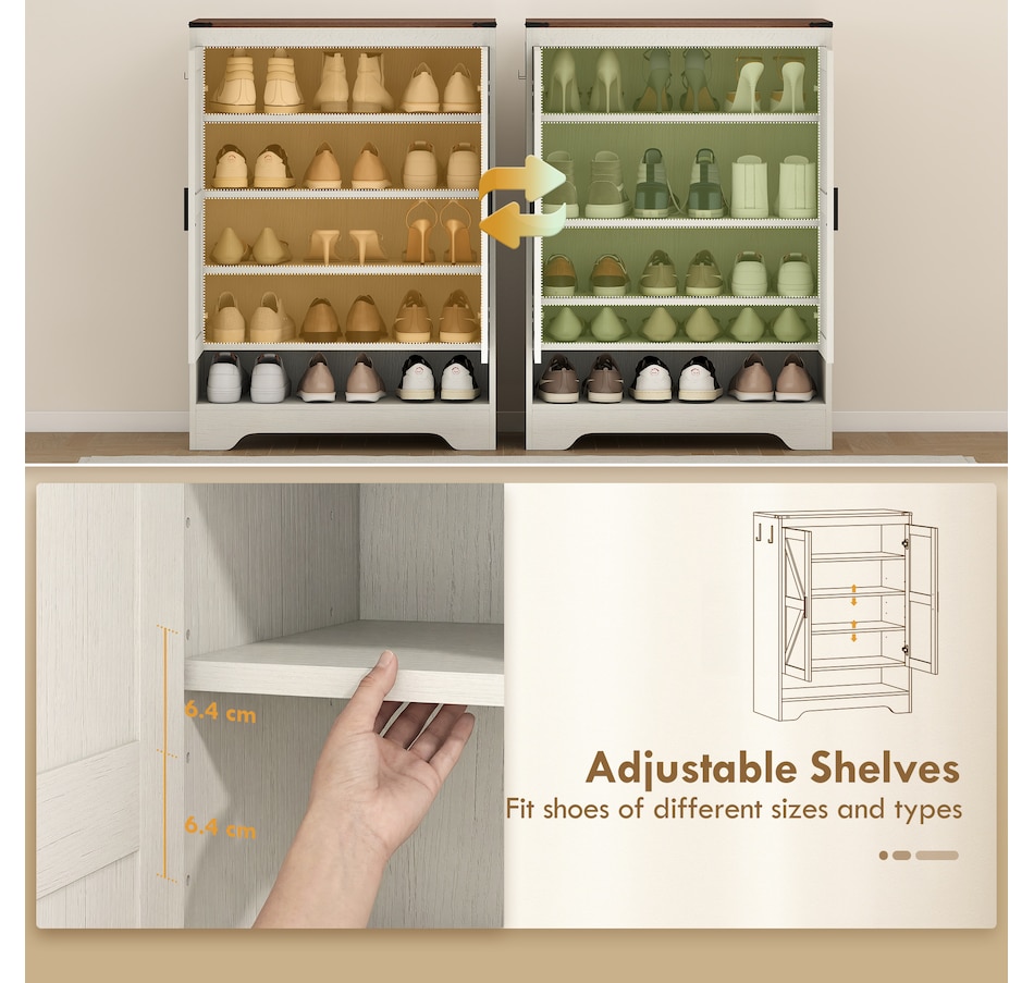 Image 921620_ALTMORE4.jpg, Product 921-620 / Price $169.99, HOMCOM 5-Tier Shoe Cabinet for 15 Pairs, Farmhouse Shoe Rack, White from HOMCOM on TSC.ca's Home & Garden department