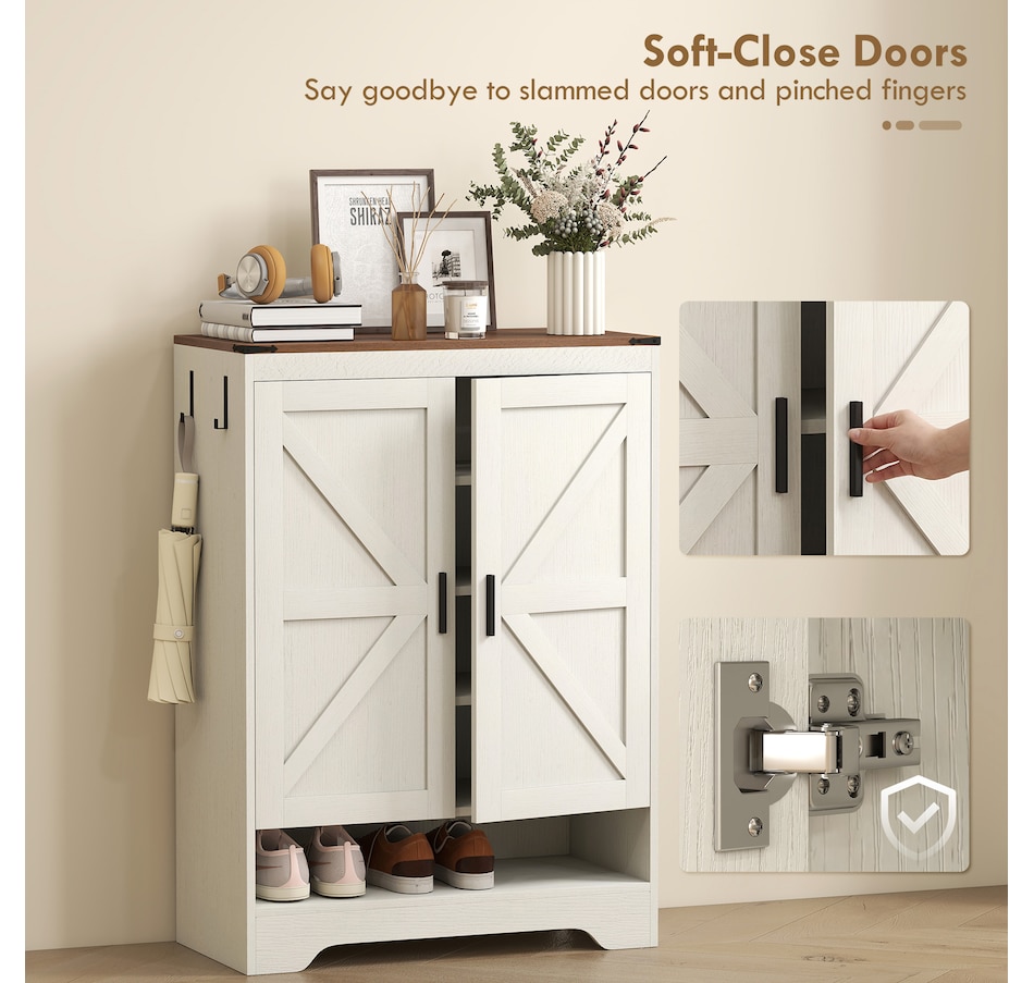 Image 921620_ALTMORE5.jpg, Product 921-620 / Price $169.99, HOMCOM 5-Tier Shoe Cabinet for 15 Pairs, Farmhouse Shoe Rack, White from HOMCOM on TSC.ca's Home & Garden department