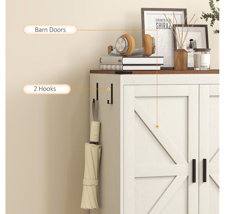 Image 921620_ALTMORE6.jpg, Product 921-620 / Price $169.99, HOMCOM 5-Tier Shoe Cabinet for 15 Pairs, Farmhouse Shoe Rack, White from HOMCOM on TSC.ca's Home & Garden department