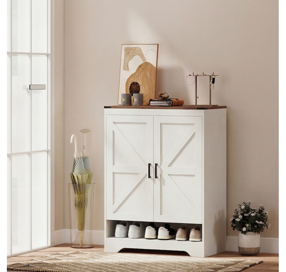 Image 921620_ALTMORE8.jpg, Product 921-620 / Price $169.99, HOMCOM 5-Tier Shoe Cabinet for 15 Pairs, Farmhouse Shoe Rack, White from HOMCOM on TSC.ca's Home & Garden department