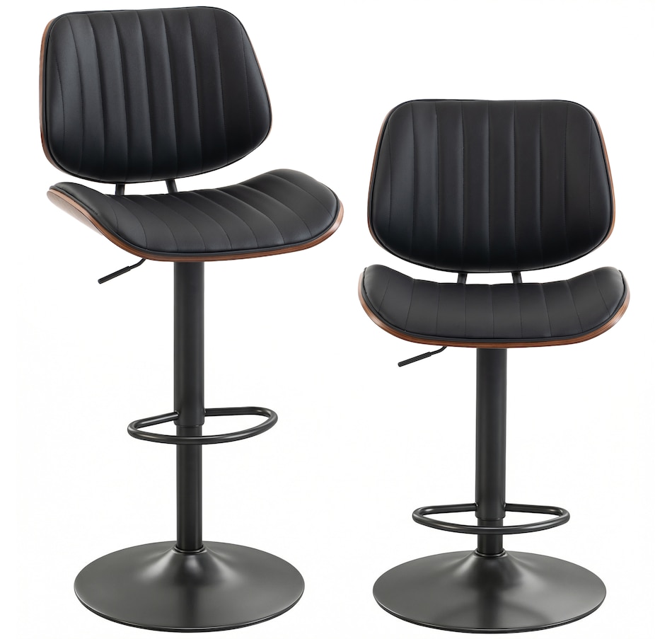 Image 921634.jpg, Product 921-634 / Price $249.99, HOMCOM Bar Stools Set of 2, Mid-Century Modern Swivel Barstools, Black from HOMCOM on TSC.ca's Home & Garden department