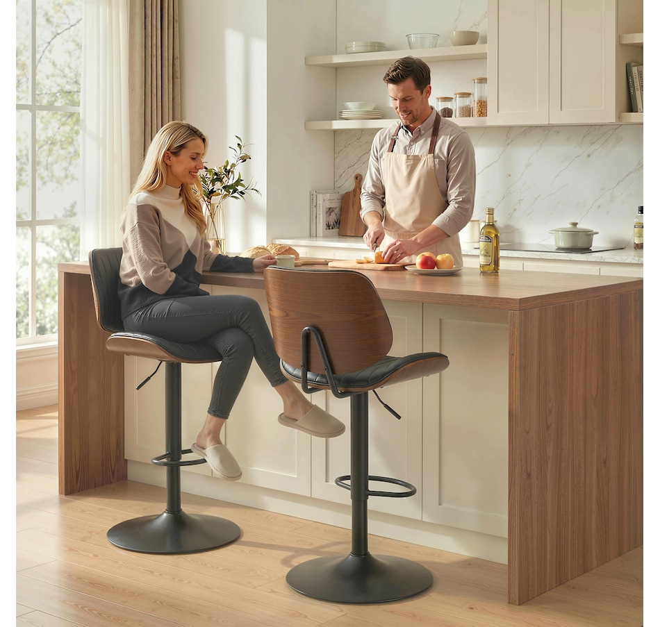 Image 921634_ALTMORE1.jpg, Product 921-634 / Price $249.99, HOMCOM Bar Stools Set of 2, Mid-Century Modern Swivel Barstools, Black from HOMCOM on TSC.ca's Home & Garden department