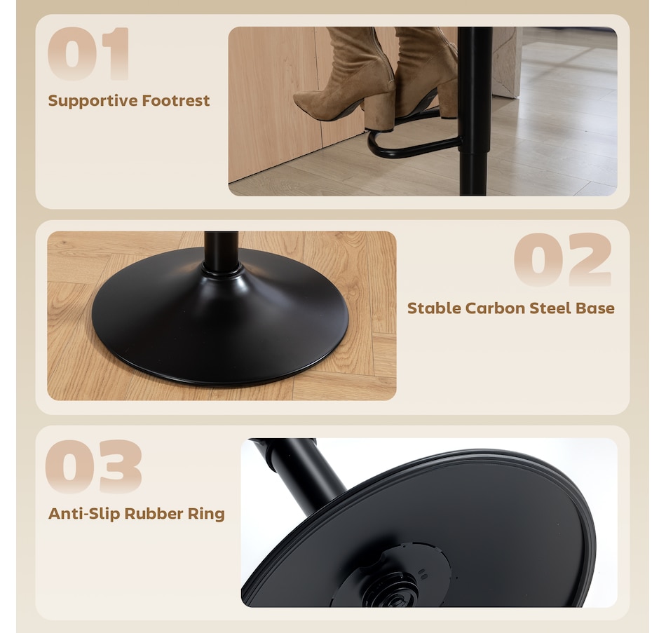 Image 921634_ALTMORE7.jpg, Product 921-634 / Price $249.99, HOMCOM Bar Stools Set of 2, Mid-Century Modern Swivel Barstools, Black from HOMCOM on TSC.ca's Home & Garden department