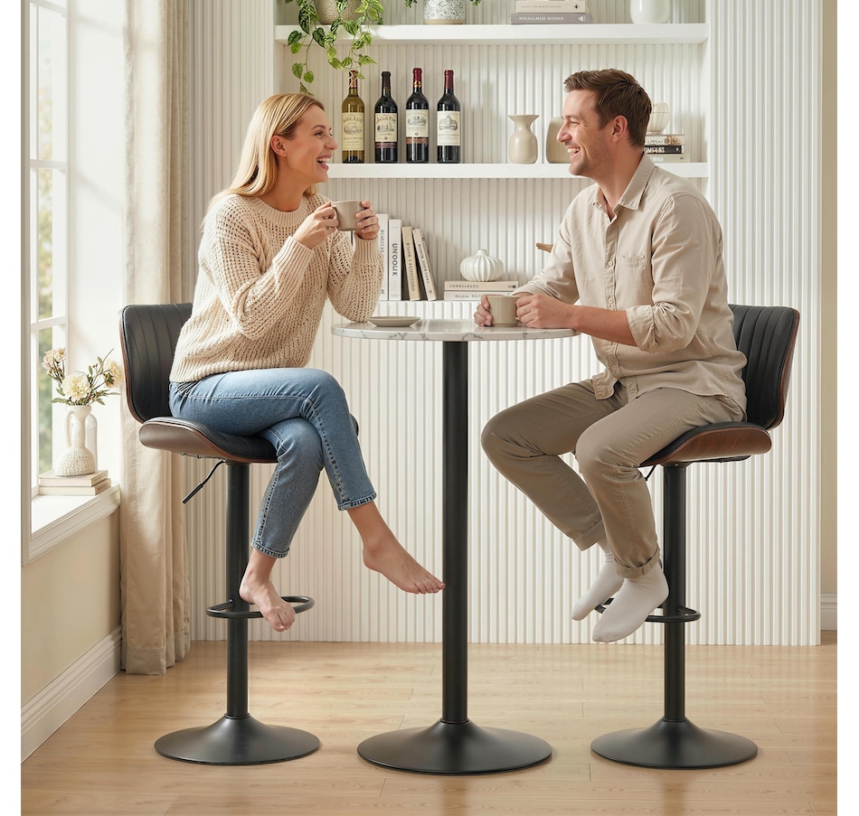 Image 921634_ALTMORE8.jpg, Product 921-634 / Price $249.99, HOMCOM Bar Stools Set of 2, Mid-Century Modern Swivel Barstools, Black from HOMCOM on TSC.ca's Home & Garden department