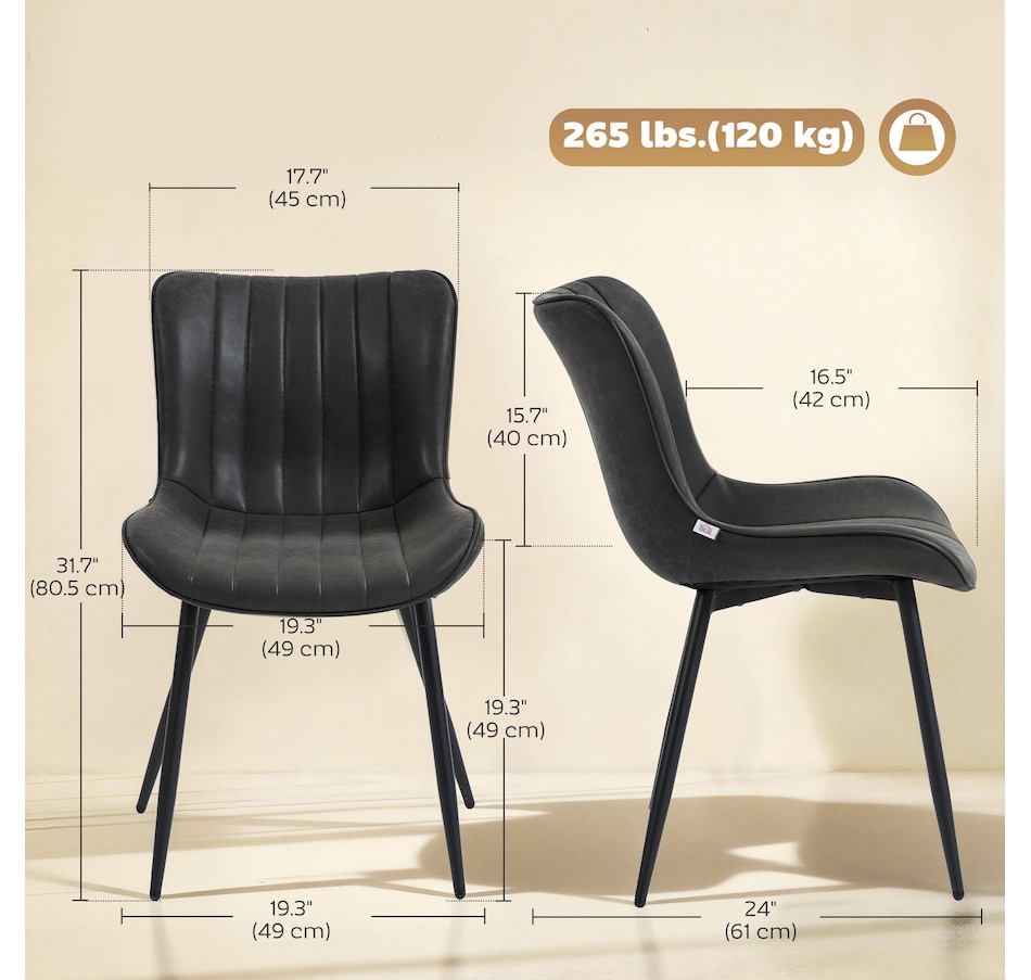 Image 921639_ALTMORE2.jpg, Product 921-639 / Price $164.99, HOMCOM Dining Chairs Set of 2, Upholstered Kitchen Chairs with Backrest from HOMCOM on TSC.ca's Home & Garden department