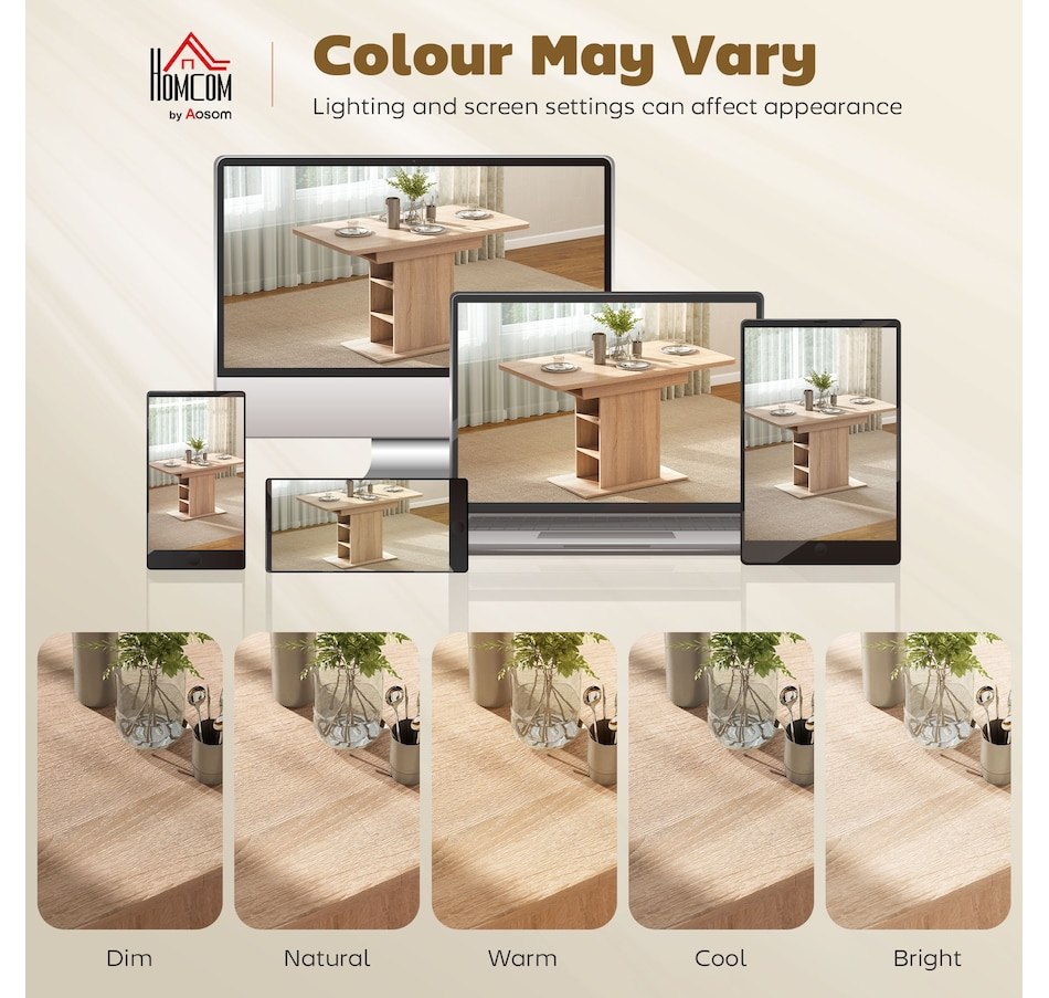 Image 921647_ALTMORE8.jpg, Product 921-647 / Price $199.99, HOMCOM Extendable Dining Table for 4-6, Rectangular Kitchen Table, Natural from HOMCOM on TSC.ca's Home & Garden department