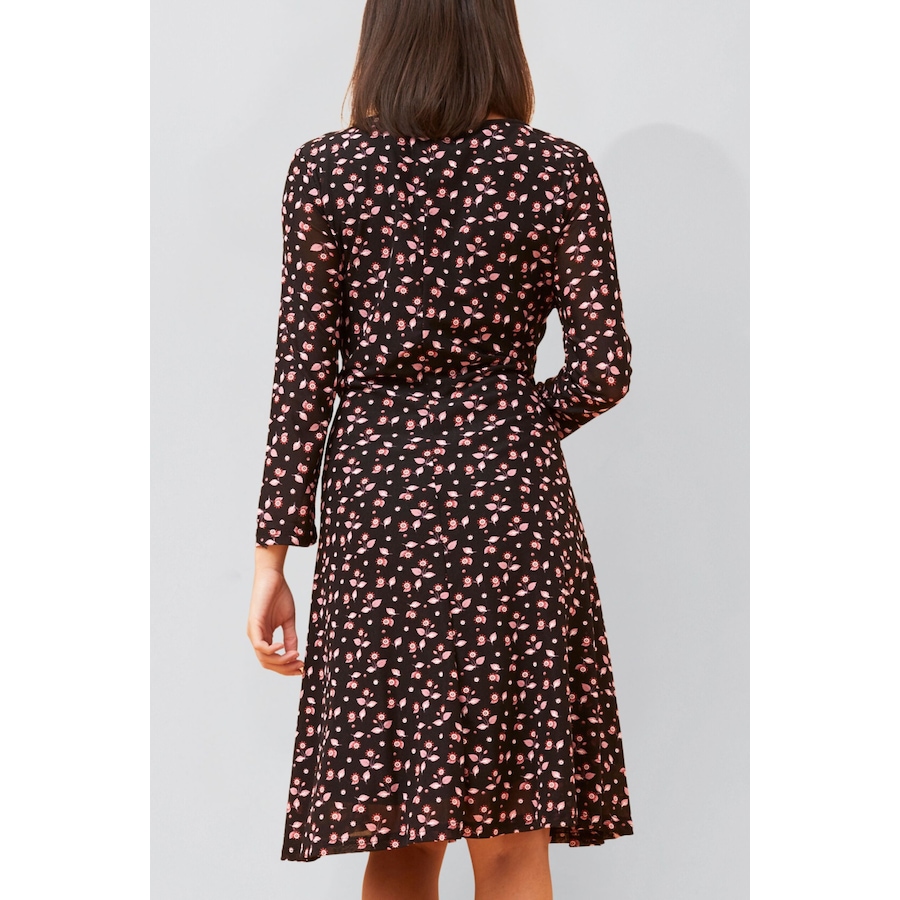 Image 922584_ALTMORE3.jpg, Product 922-584 / Price $79.95, Daisie Black Fit & Flare Mesh Dress Pink Floral Print from ANNICK on TSC.ca's Fashion department