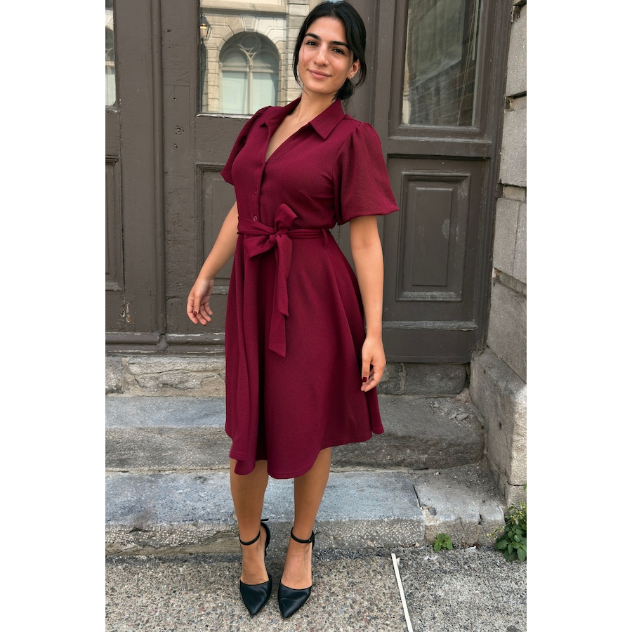 Image 922594_ALTMORE3.jpg, Product 922-594 / Price $112.44, Coralie Women's Fit-and-Flare Shirt Dress Tie Waist Bell Sleeves from ANNICK on TSC.ca's Fashion department