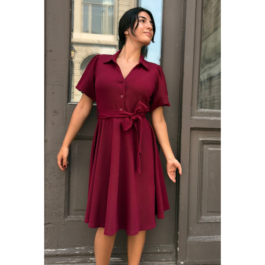 Image 922594_ALTMORE4.jpg, Product 922-594 / Price $112.44, Coralie Women's Fit-and-Flare Shirt Dress Tie Waist Bell Sleeves from ANNICK on TSC.ca's Fashion department