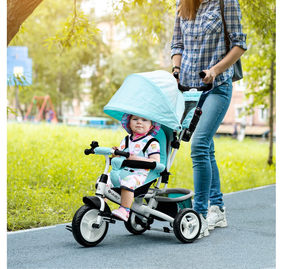 Image 922602_ALTMORE1.jpg, Product 922-602 / Price $139.99, Qaba 6 in 1 Tricycle for Toddler 1-5 Years with Parent-Push Handle, Green from Qaba on TSC.ca's Toys & Hobbies department