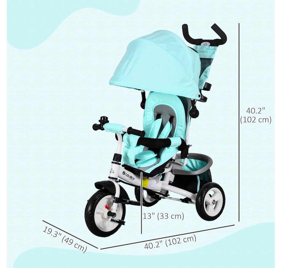 Image 922602_ALTMORE2.jpg, Product 922-602 / Price $139.99, Qaba 6 in 1 Tricycle for Toddler 1-5 Years with Parent-Push Handle, Green from Qaba on TSC.ca's Toys & Hobbies department