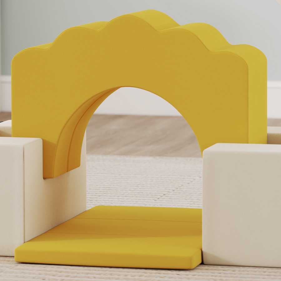Image 922607_ALTMORE7.jpg, Product 922-607 / Price $114.99, Qaba 7-Piece Baby Soft Play Set, Foam Climbing Blocks Set, Yellow from Qaba on TSC.ca's Home & Garden department