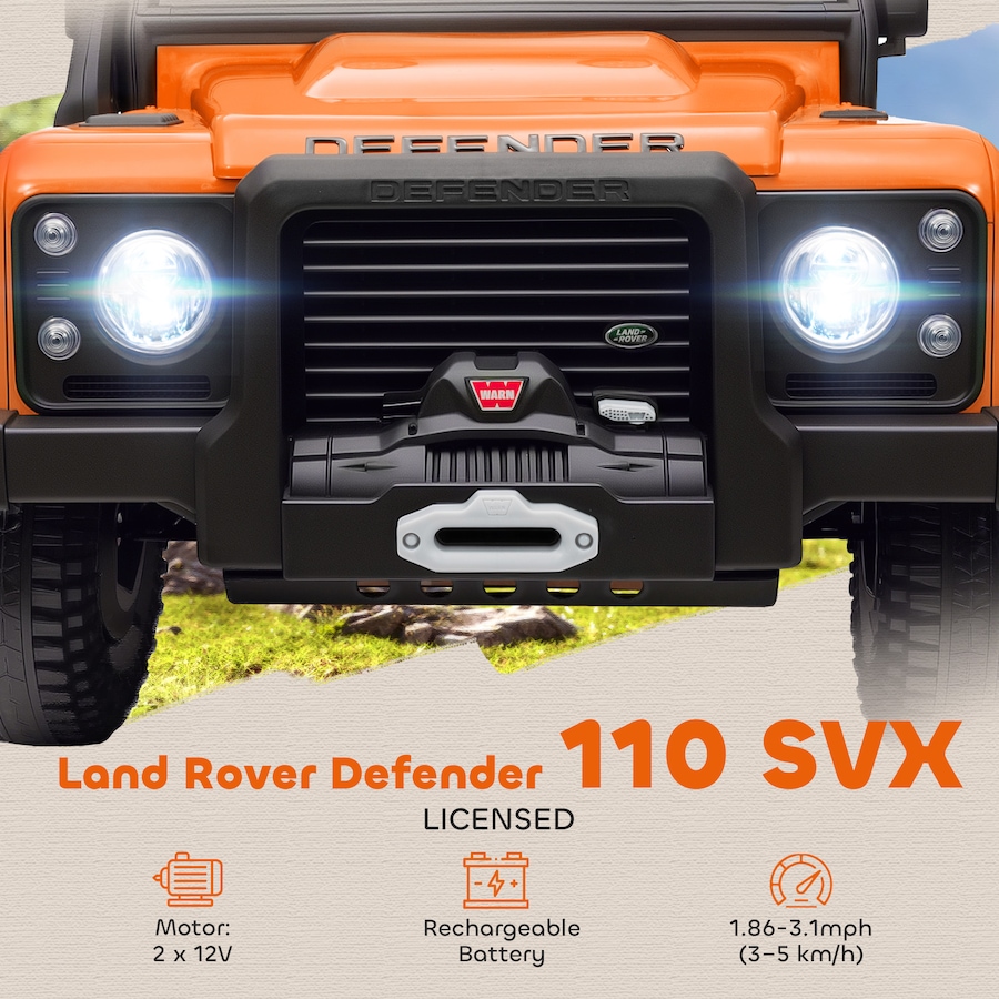 Image 922610_ALTMORE3.jpg, Product 922-610 / Price $179.99, Qaba Land Rover Licensed Kids Ride on RC Car, 12V Toddler Ride on Toy Jeep Truck, Gift for Boys & Girls, Orange from Qaba on TSC.ca's Toys & Hobbies department