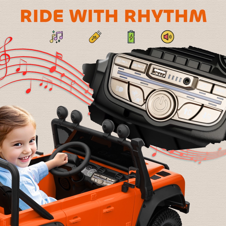 Image 922610_ALTMORE8.jpg, Product 922-610 / Price $179.99, Qaba Land Rover Licensed Kids Ride on RC Car, 12V Toddler Ride on Toy Jeep Truck, Gift for Boys & Girls, Orange from Qaba on TSC.ca's Toys & Hobbies department