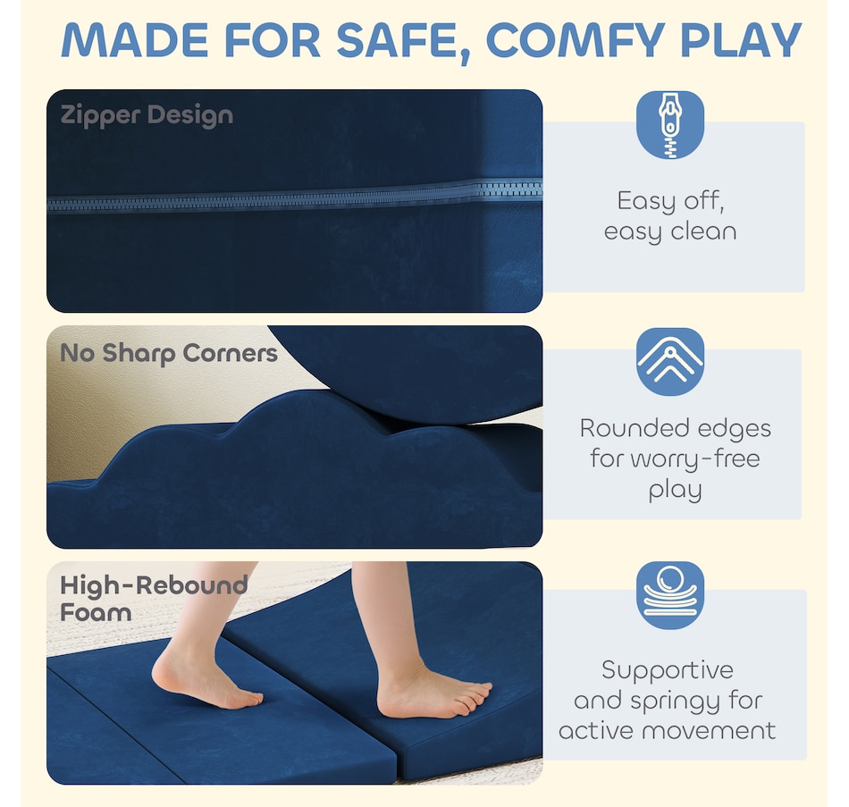 Image 922614_ALTMORE4.jpg, Product 922-614 / Price $135.99, Qaba 7-Piece Baby Soft Play Set, Foam Climbing Blocks Set, Navy Blue from Qaba on TSC.ca's Home & Garden department