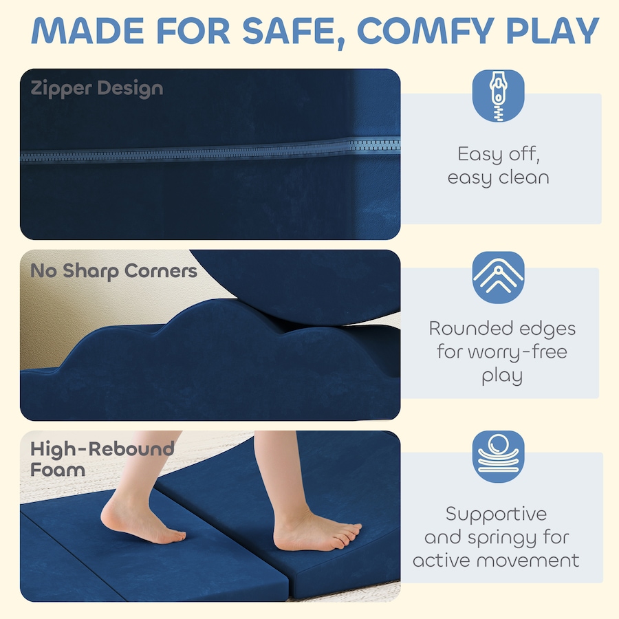 Image 922614_ALTMORE4.jpg, Product 922-614 / Price $119.99, Qaba 7-Piece Baby Soft Play Set, Foam Climbing Blocks Set, Navy Blue from Qaba on TSC.ca's Home & Garden department