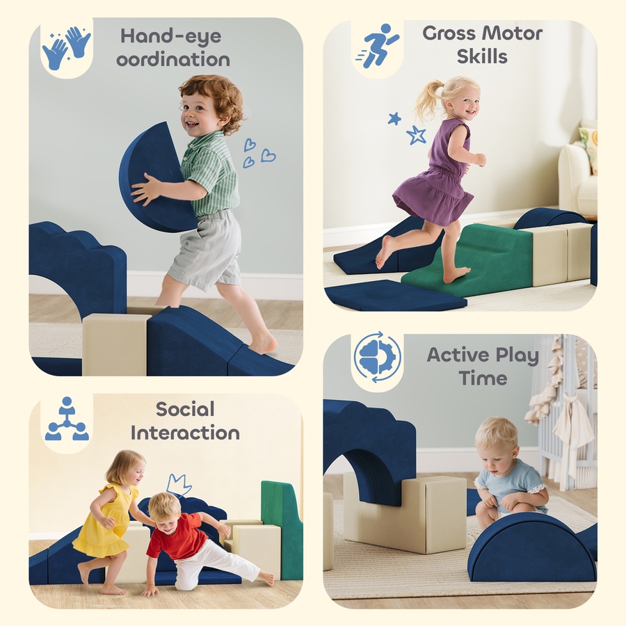 Image 922614_ALTMORE5.jpg, Product 922-614 / Price $119.99, Qaba 7-Piece Baby Soft Play Set, Foam Climbing Blocks Set, Navy Blue from Qaba on TSC.ca's Home & Garden department