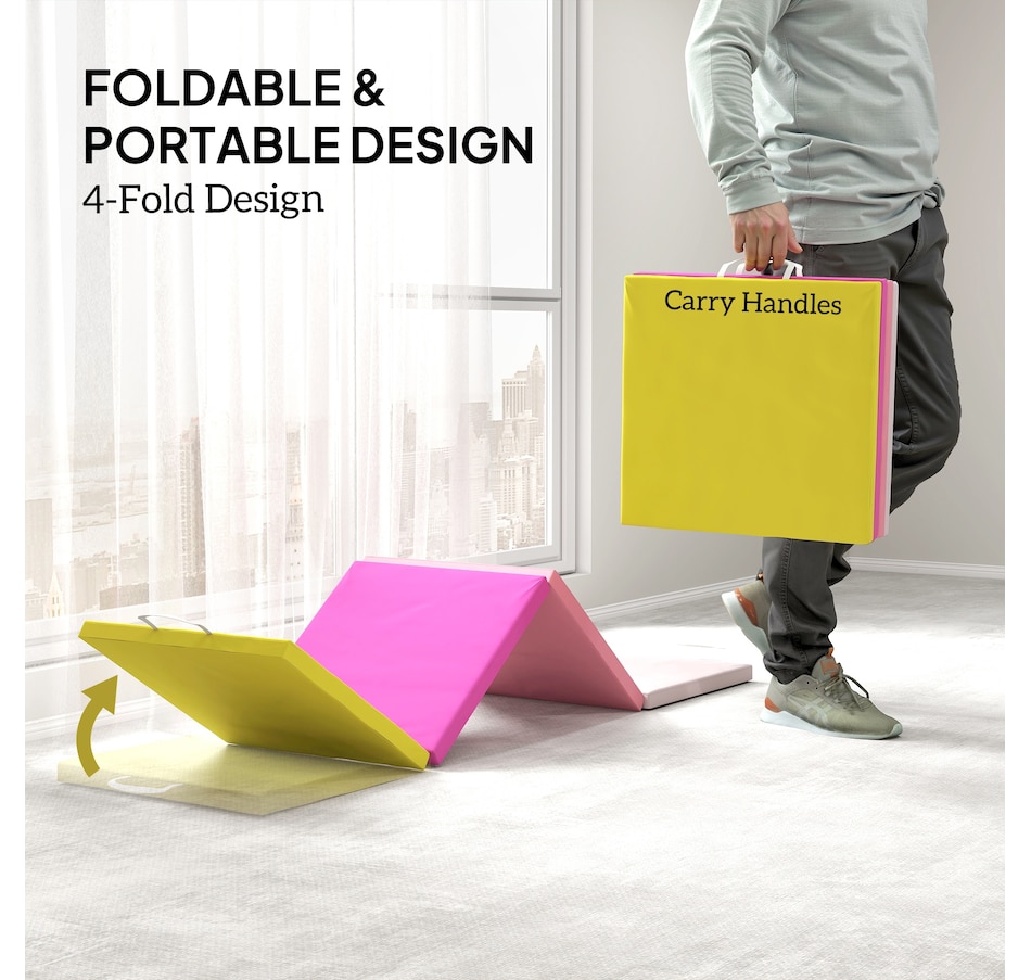 Image 922630_ALTMORE4.jpg, Product 922-630 / Price $75.99, Soozier 8ft Folding Gymnastics Mat, Thick Exercise Mat with Carry Handles from Soozier on TSC.ca's Health & Fitness department