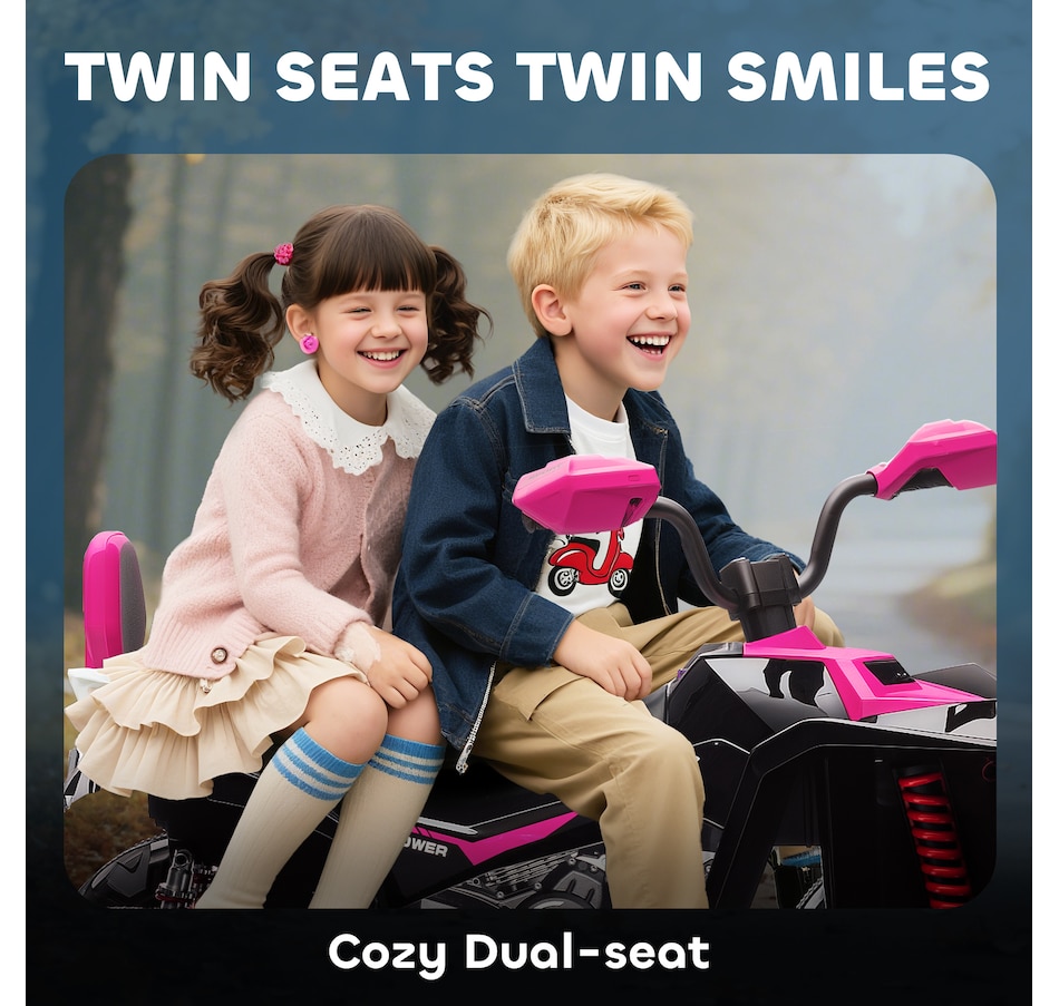 Image 922632_ALTMORE4.jpg, Product 922-632 / Price $259.99, Qaba 24V 2-Seater Ride On Car for Kids with Suspension Wheels, Pink from Qaba on TSC.ca's Toys & Hobbies department