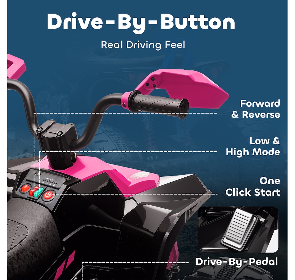 Image 922632_ALTMORE8.jpg, Product 922-632 / Price $259.99, Qaba 24V 2-Seater Ride On Car for Kids with Suspension Wheels, Pink from Qaba on TSC.ca's Toys & Hobbies department