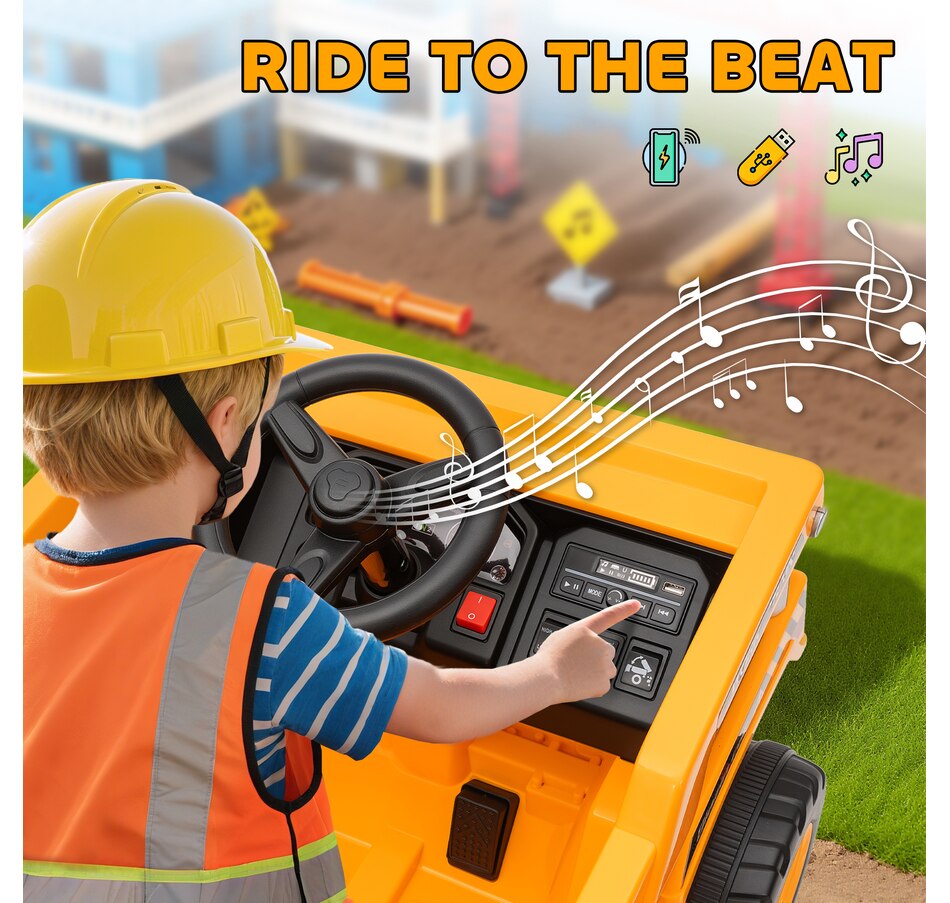 Image 922636_ALTMORE6.jpg, Product 922-636 / Price $189.99, Qaba Kids Ride On Dump Truck, 12V Ride On Toy with Electric Dump Bed, Yellow from Qaba on TSC.ca's Toys & Hobbies department