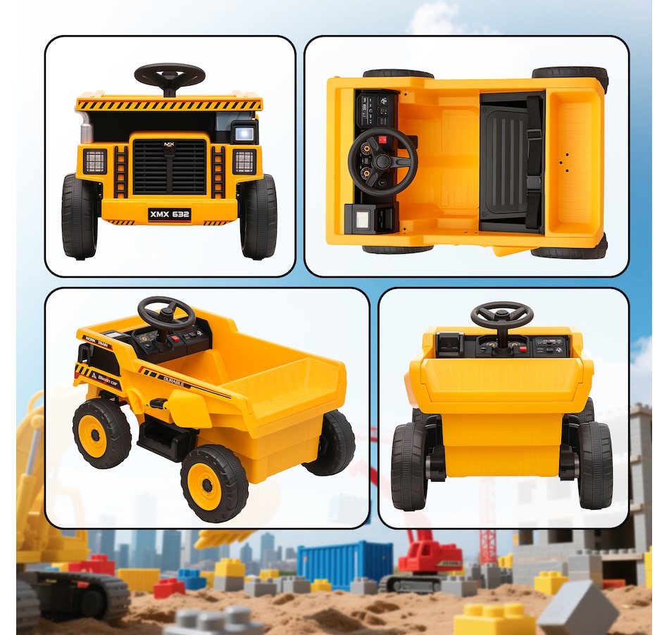 Image 922636_ALTMORE8.jpg, Product 922-636 / Price $189.99, Qaba Kids Ride On Dump Truck, 12V Ride On Toy with Electric Dump Bed, Yellow from Qaba on TSC.ca's Toys & Hobbies department